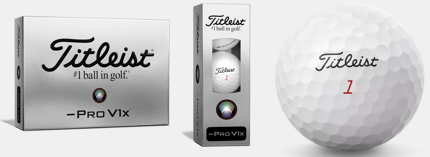 Titleist 2023 Pro V1X LEFT DASH Golfbälle weiß 12/24/48 Stück 