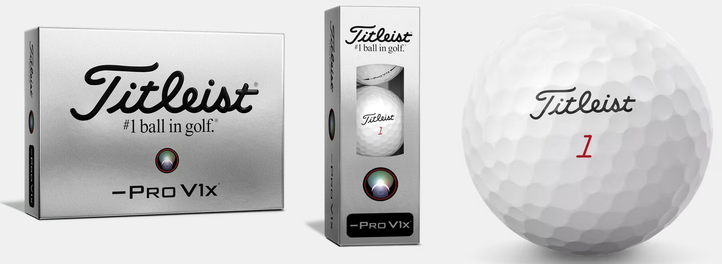 Titleist Pro V1X LEFT DASH Golfbälle weiß 12/24/48 Stück  Titleist Pro V1X LEFT DASH Golfbälle weiß 12/24/48 Stück
