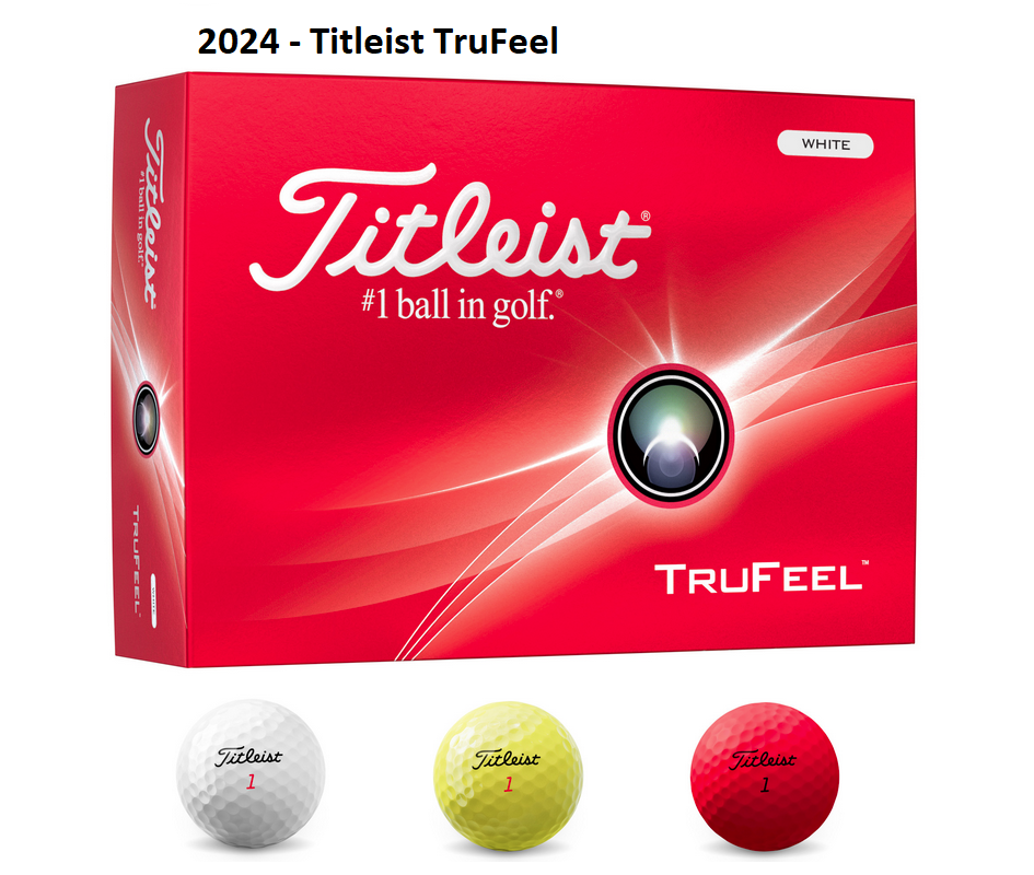 Titleist 2024 TruFeel Golfbälle in weiß/gelb oder rot (12/24 oder 48 Stück) 